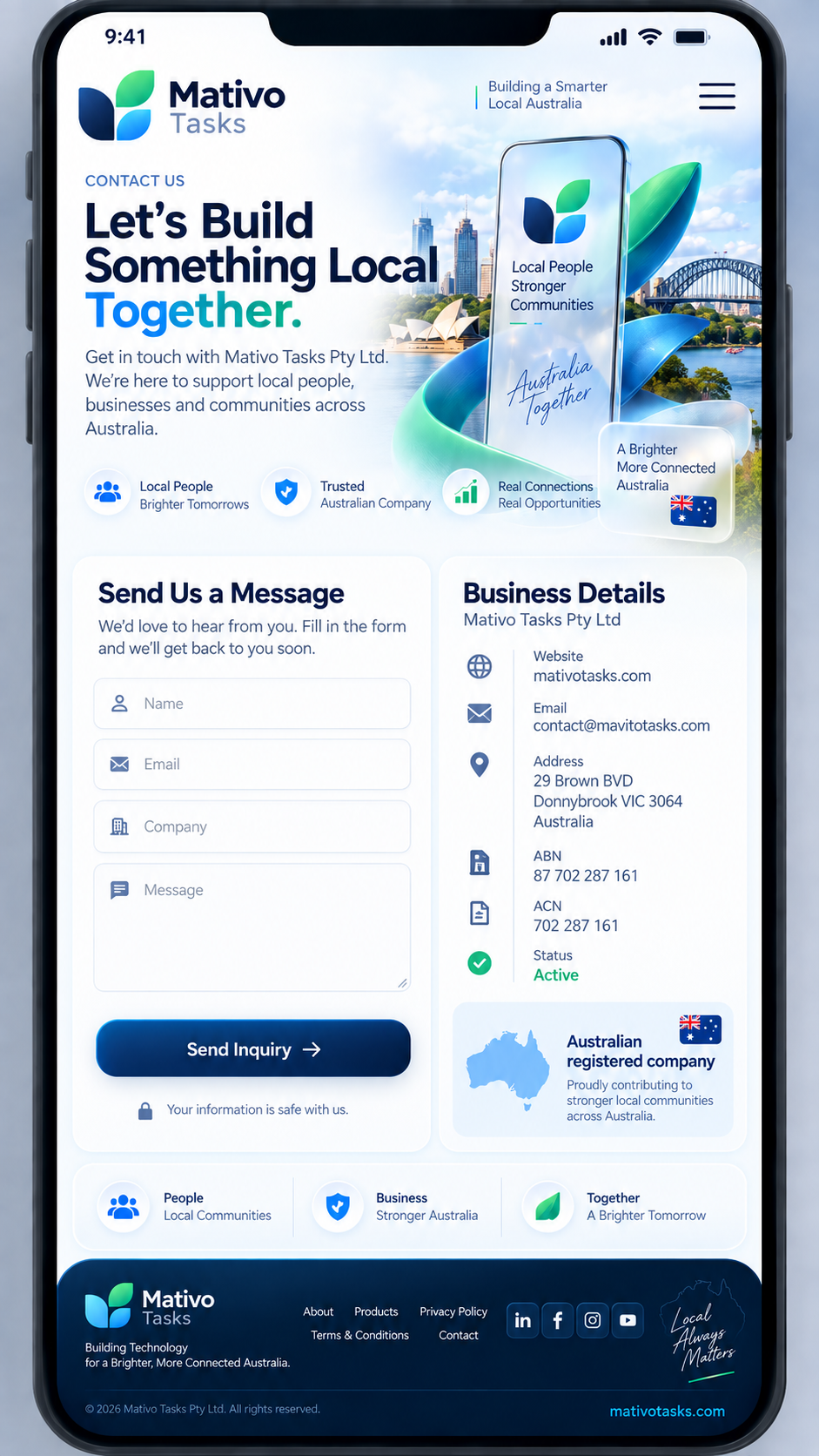 Mativo Tasks contact design