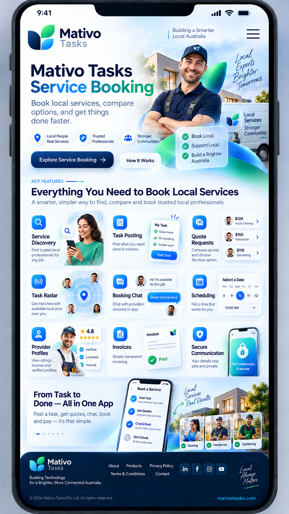 Mativo Tasks Service Booking